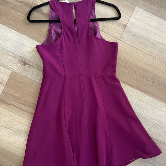 Leith Fit & Flare Dress High neck Halter Sleeveless Purple MINI sz S - | Plum - Picture 4 of 7